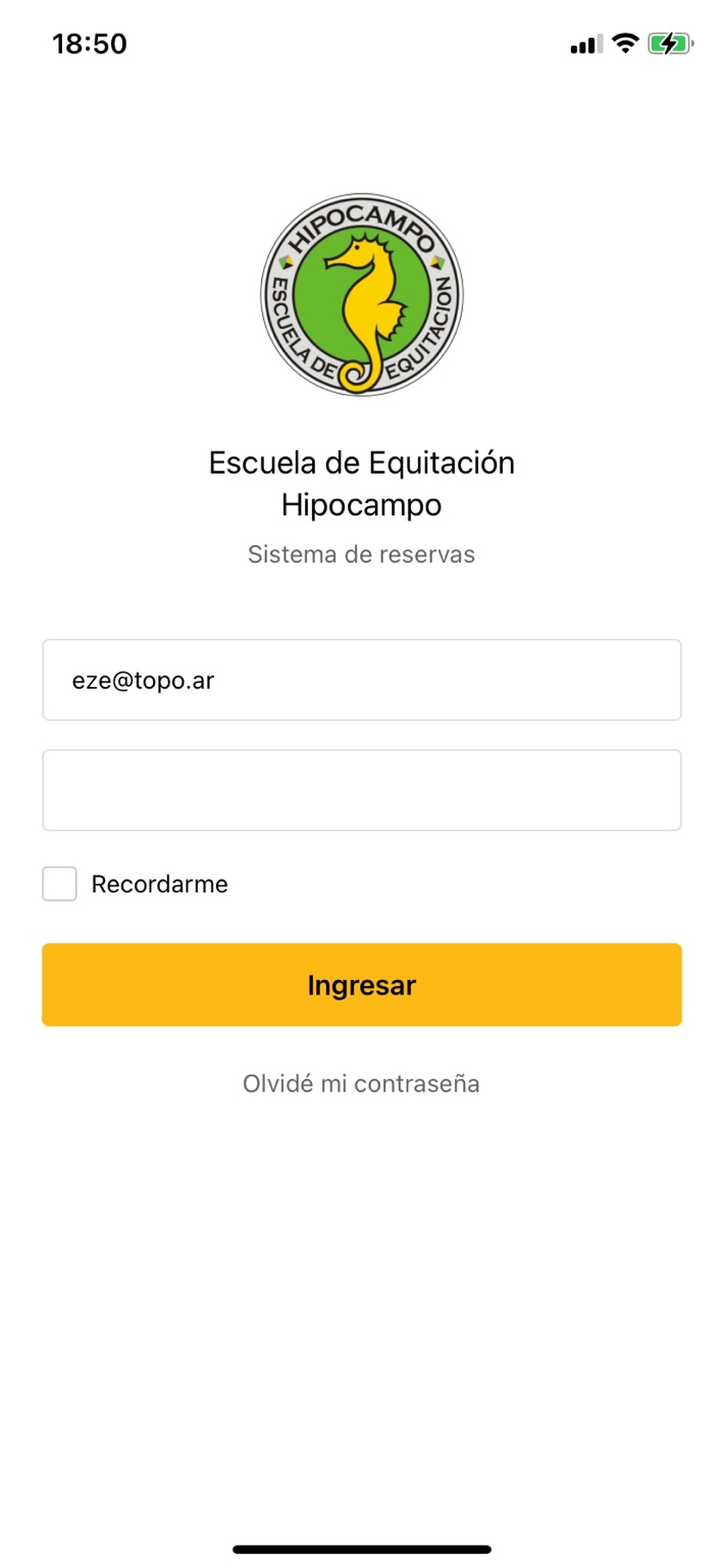 Captura de pantalla de la app Hipocampo 1
